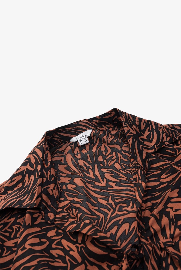 Tie Open Front Viscose Blouse