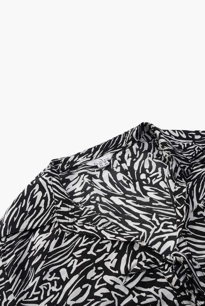 Tie Open Front Viscose Blouse