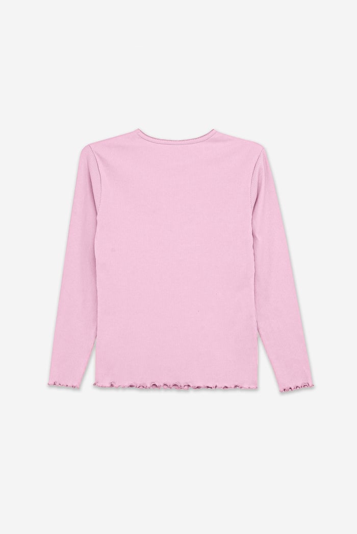 LS Picoting Ribbed T-Shirt & Leggings Set