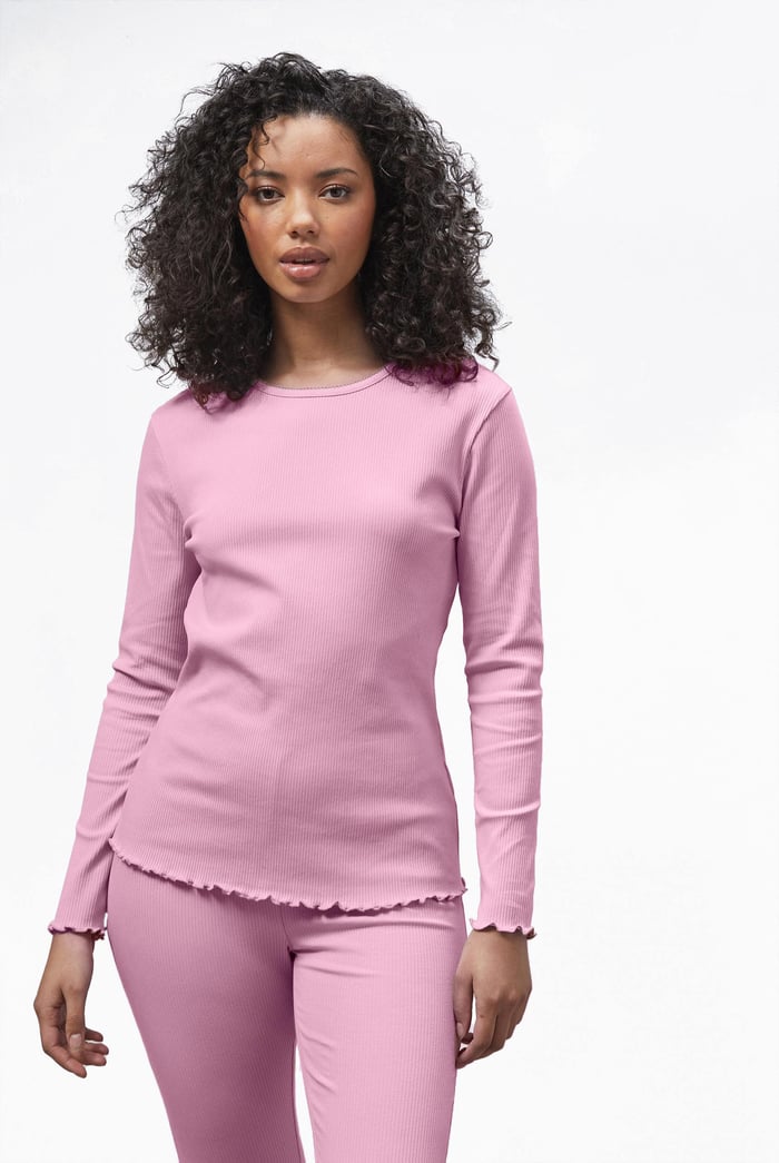 LS Picoting Ribbed T-Shirt & Leggings Set