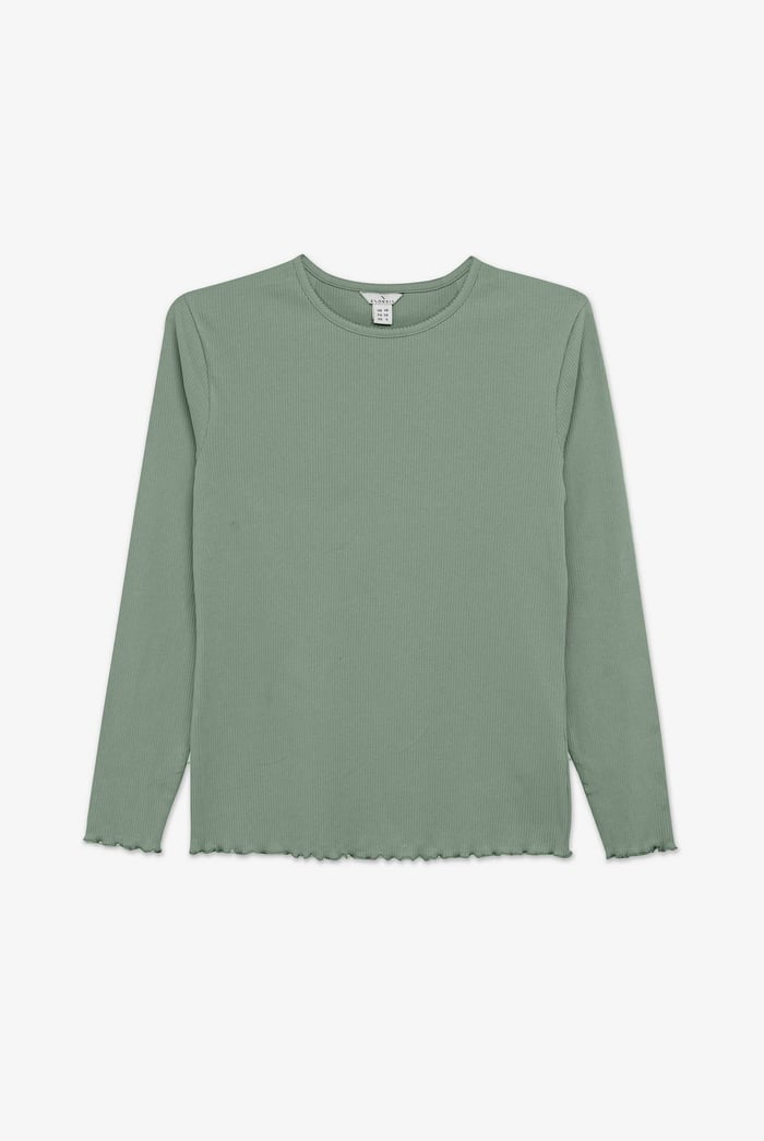 LS Picoting Ribbed T-Shirt & Leggings Set