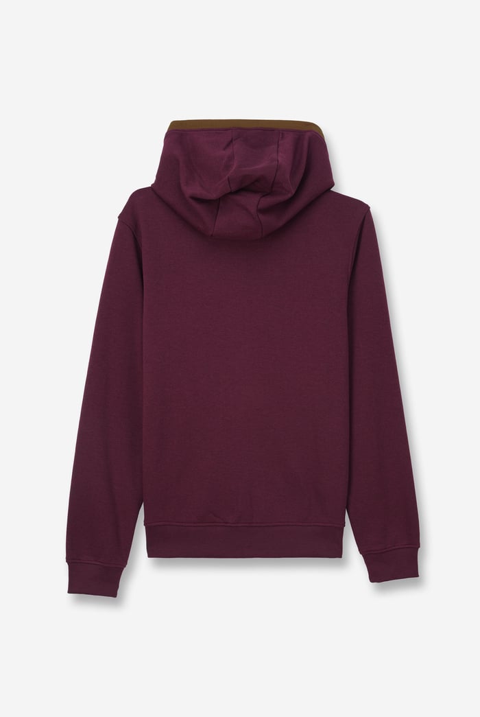 Contrast Piping Detail Zip Front Hoodie