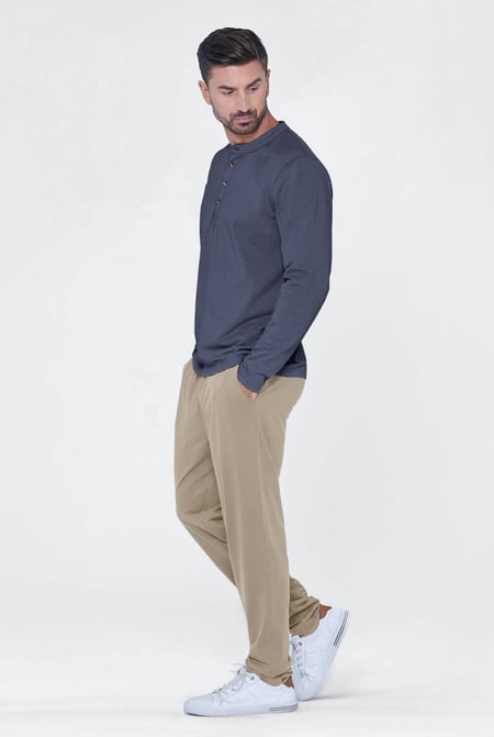Men's Navy Solid Pyjamas Set