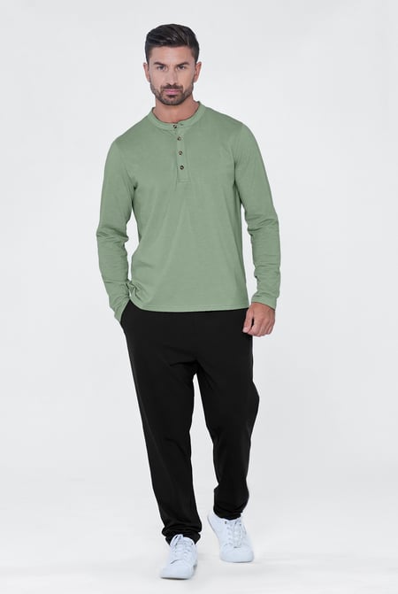 Men's Cream Solid Pyjamas Set