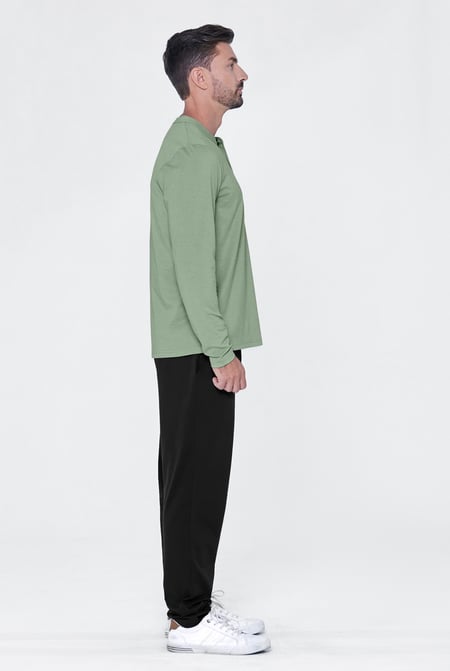 Men's Green Solid Pyjamas Set