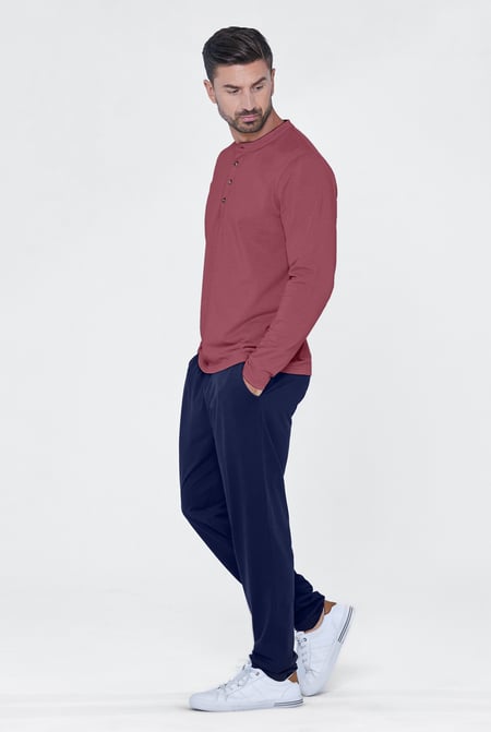 Men's Red Solid Pyjamas Set