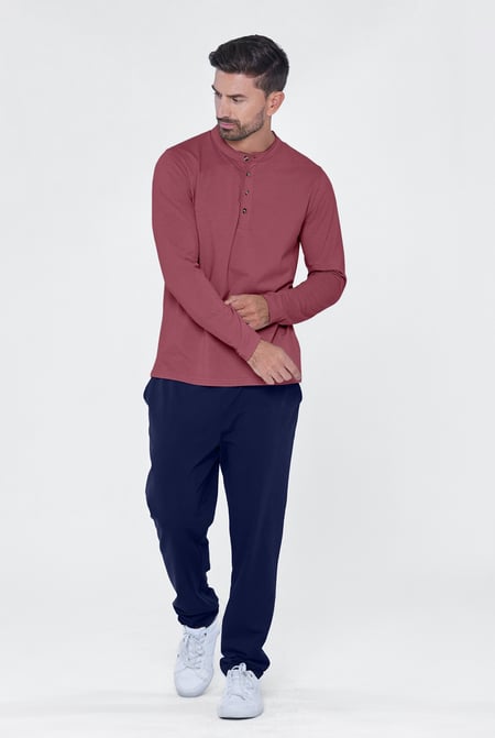 Men's Cream Solid Pyjamas Set