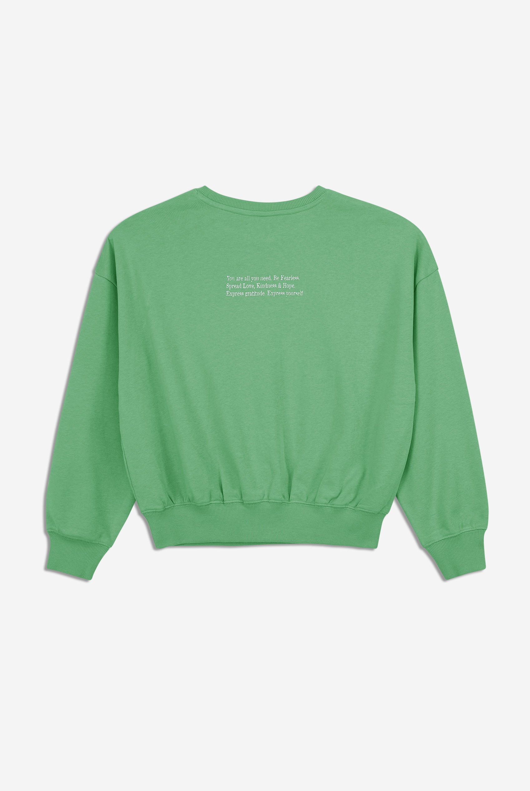 Ribbed Hem Cropped Sweatshirt