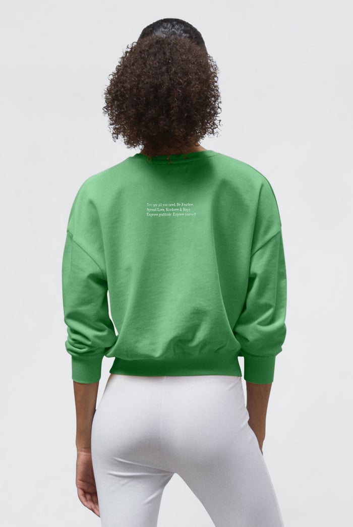 Ribbed Hem Cropped Sweatshirt