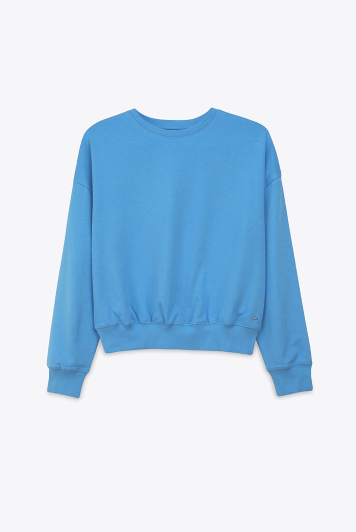 Ribbed Hem Cropped Sweatshirt