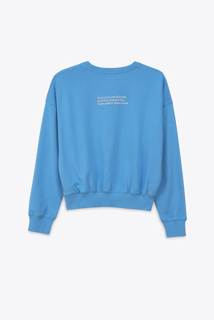 Ribbed Hem Cropped Sweatshirt