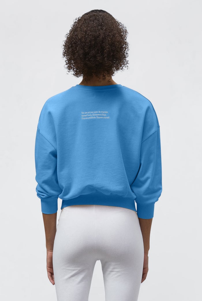 Ribbed Hem Cropped Sweatshirt