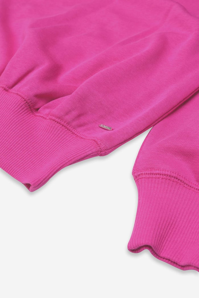 Ribbed Hem Cropped Sweatshirt