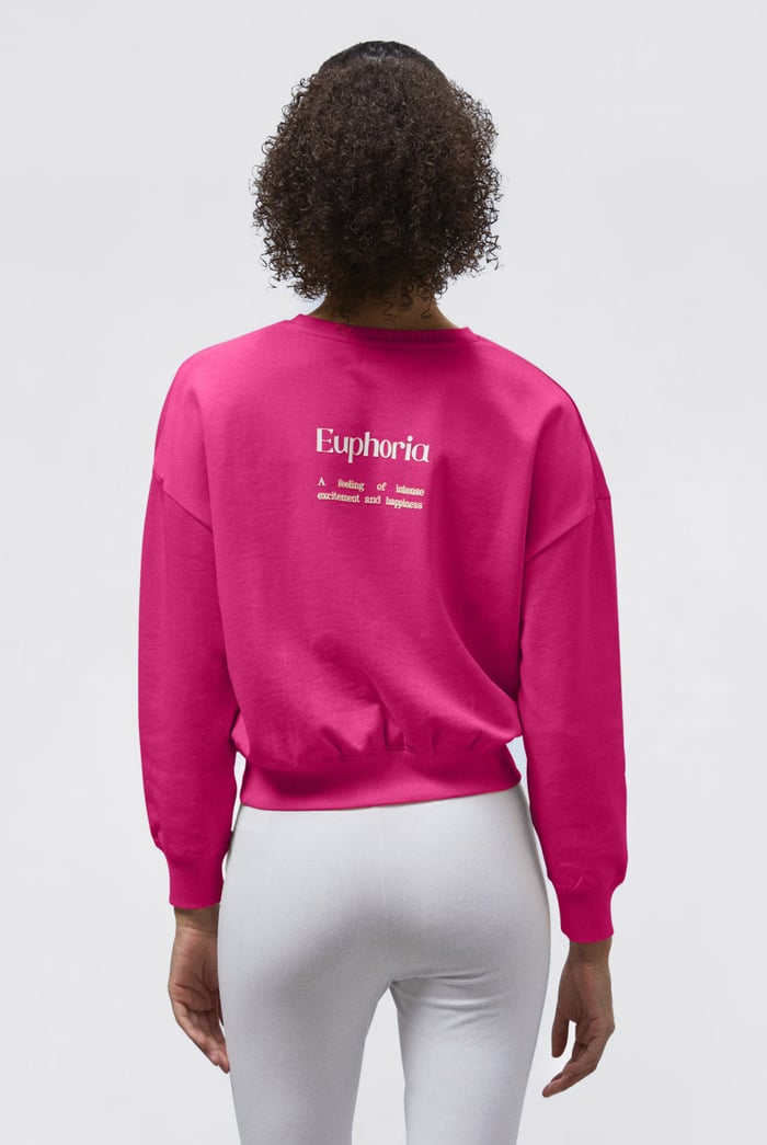 Ribbed Hem Cropped Sweatshirt