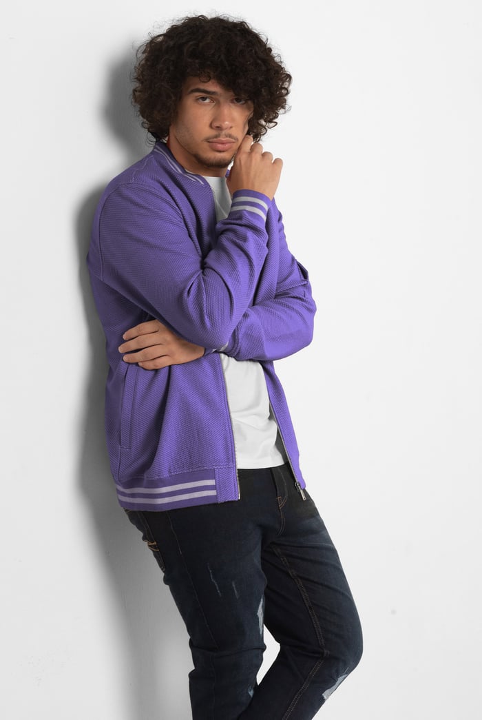 Heavy Waffle Bomber Jacket