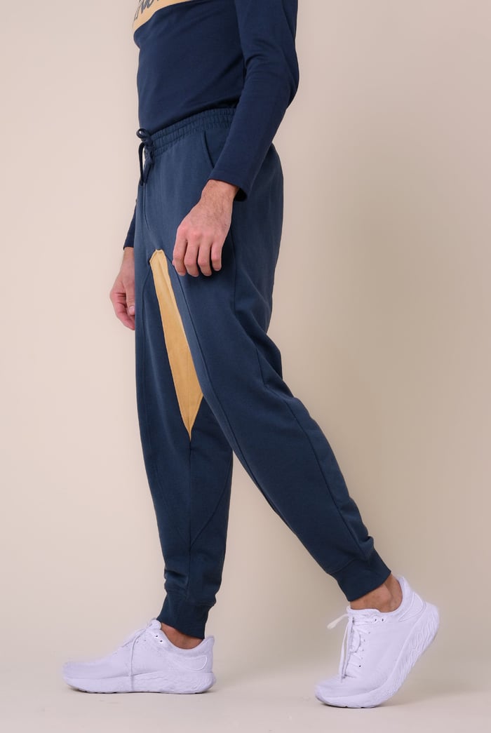 Mens Fleece Joggers With Contrast Panels