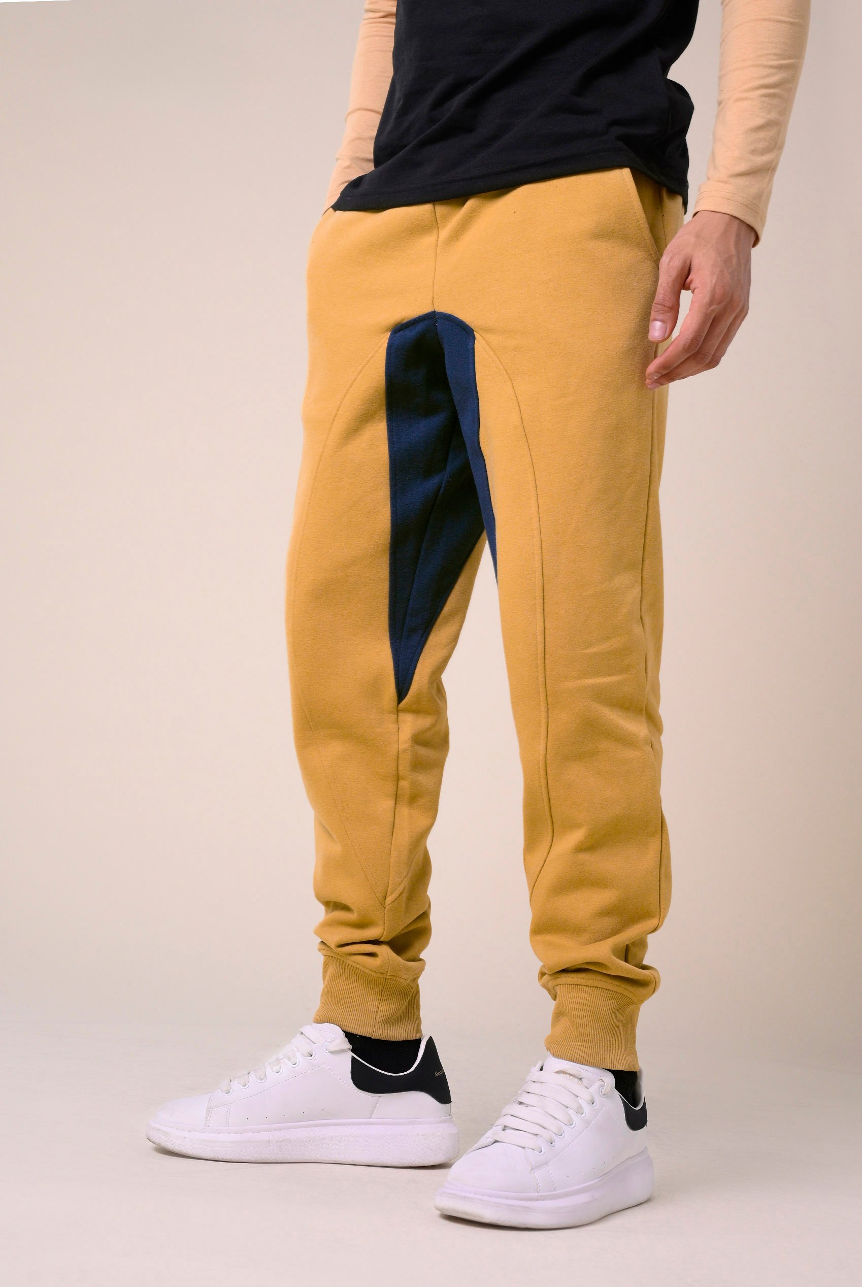 Mens Fleece Joggers With Contrast Panels