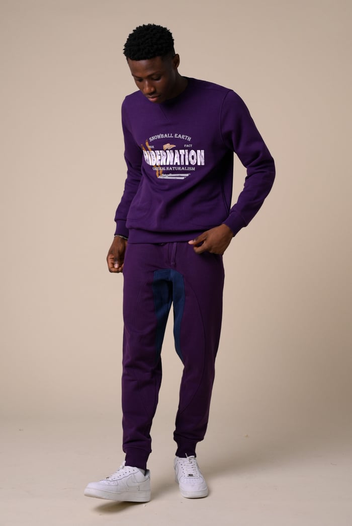 Mens Fleece Joggers With Contrast Panels