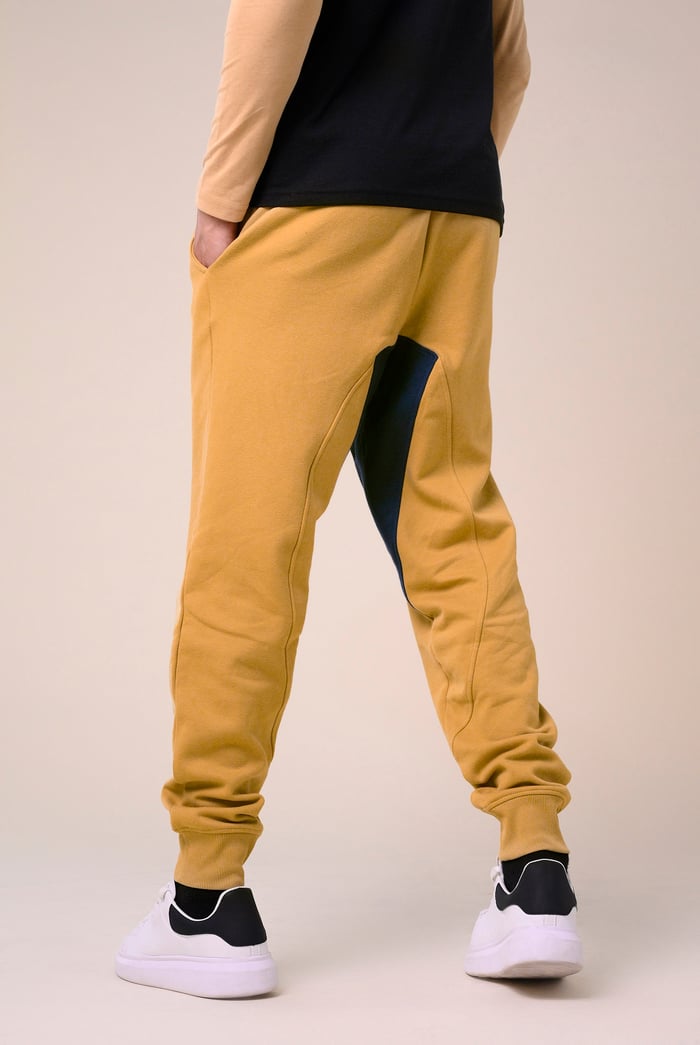 Mens Fleece Joggers With Contrast Panels