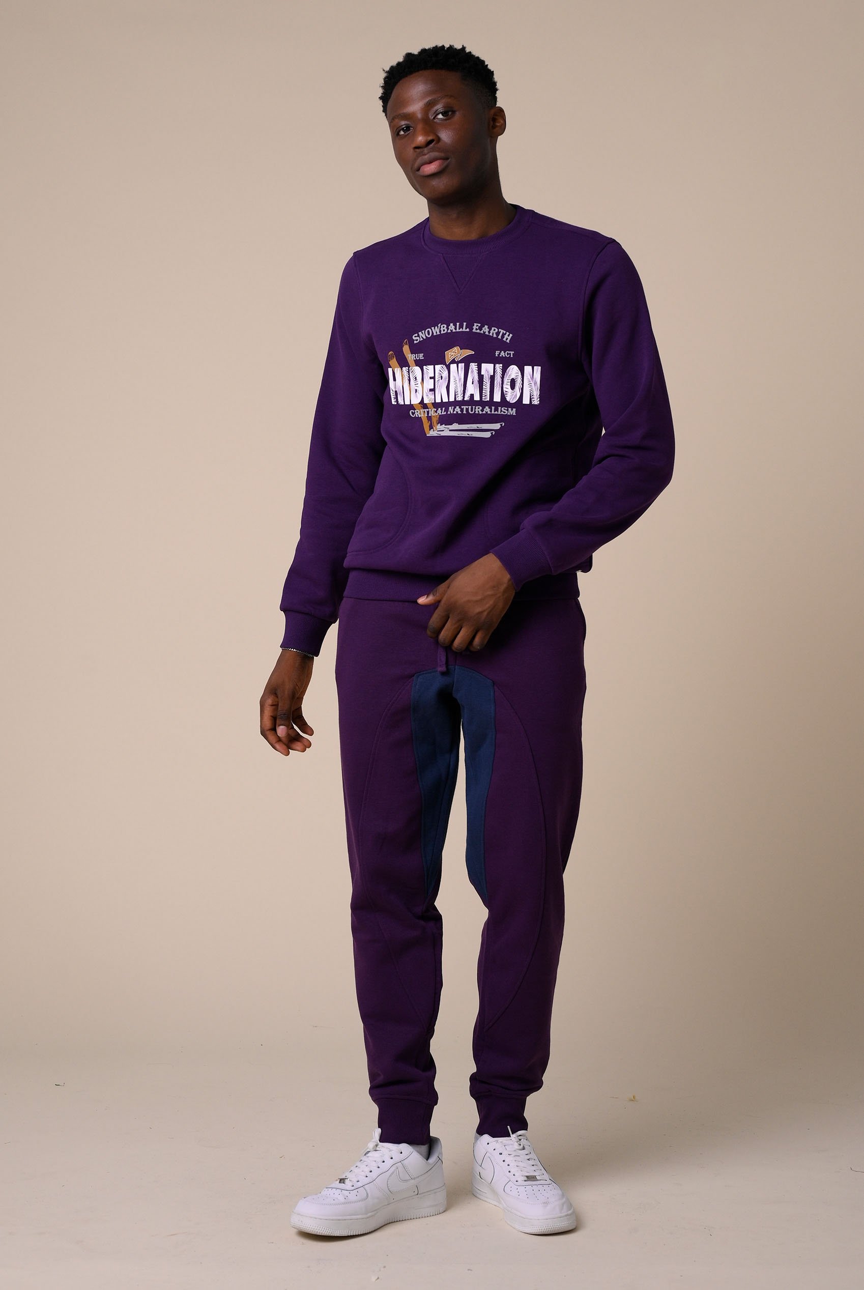 Mens Fleece Joggers With Contrast Panels