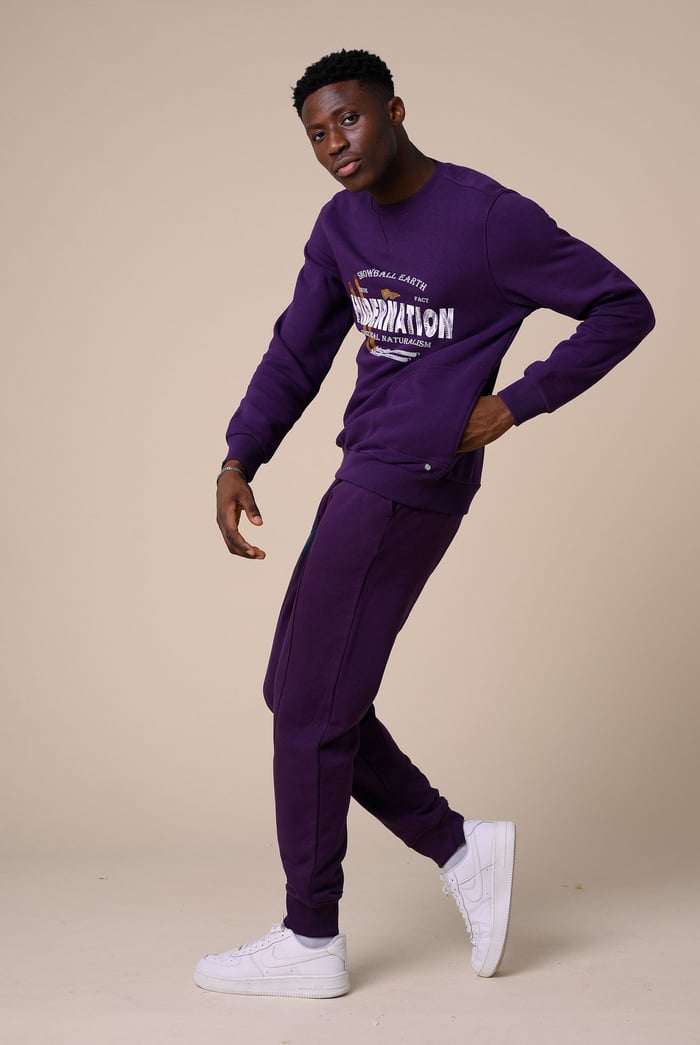 Mens Fleece Joggers With Contrast Panels