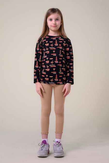 Girls Black Lace Frill Hem Leggings (12/18mths-6/7yrs)