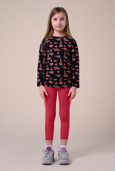 Girls Black Lace Frill Hem Leggings (12/18mths-6/7yrs)