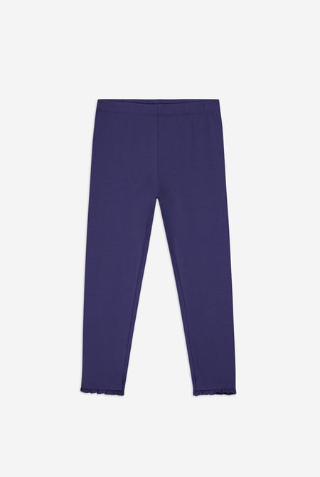 Girls Purple Lace Frill Hem Leggings (12/18mths-6/7yrs)