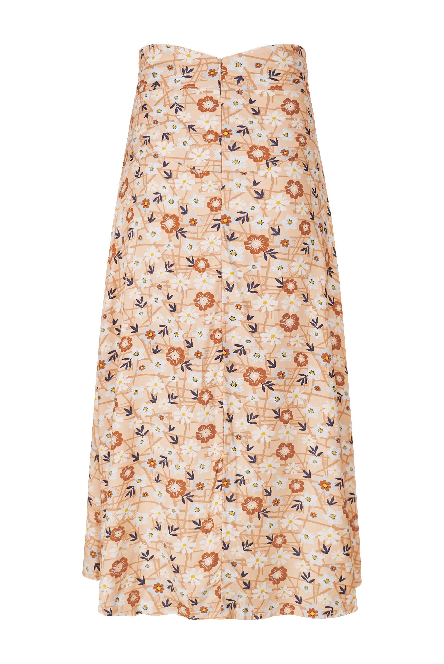 High Waist Viscose Midi Skirt