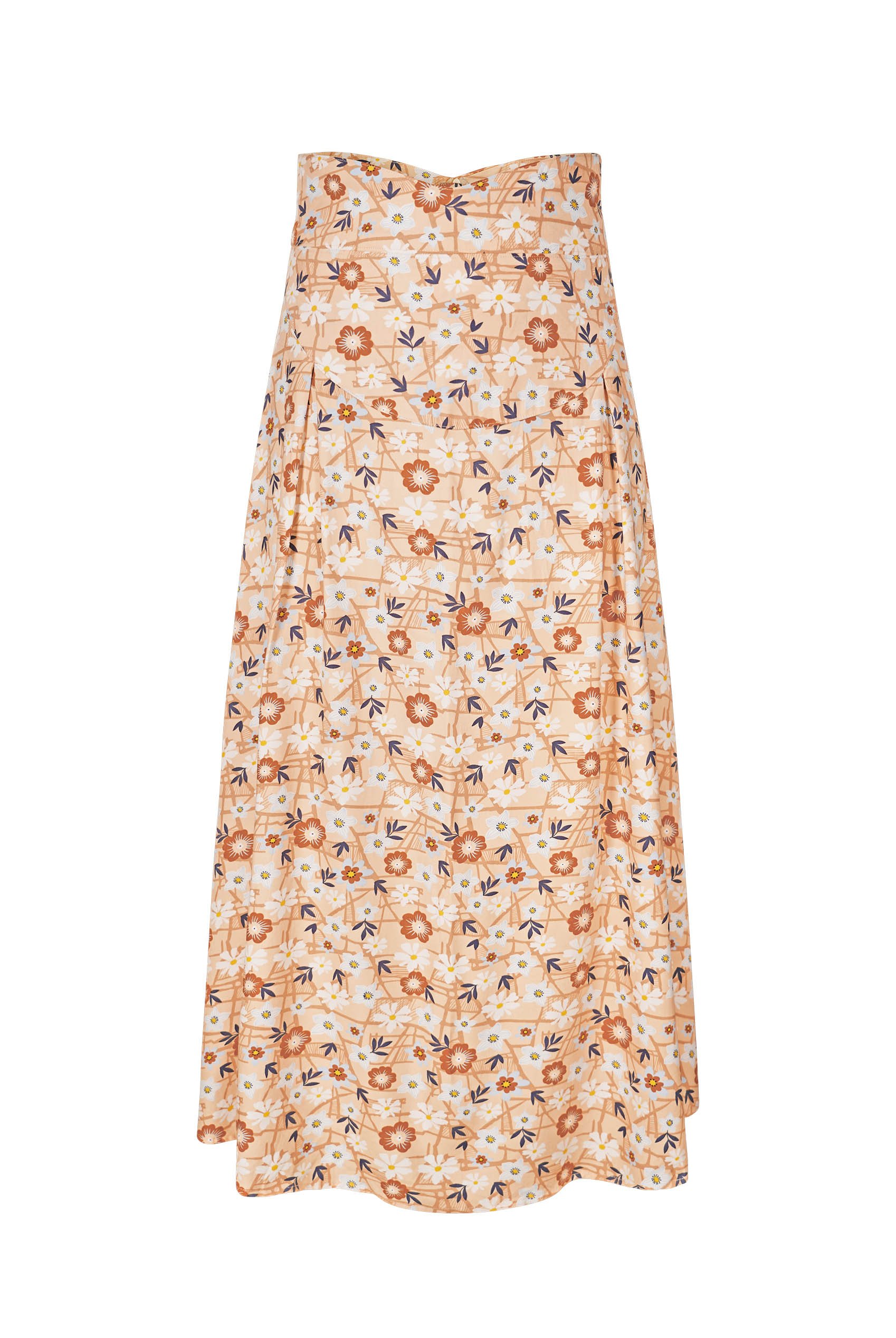 High Waist Viscose Midi Skirt