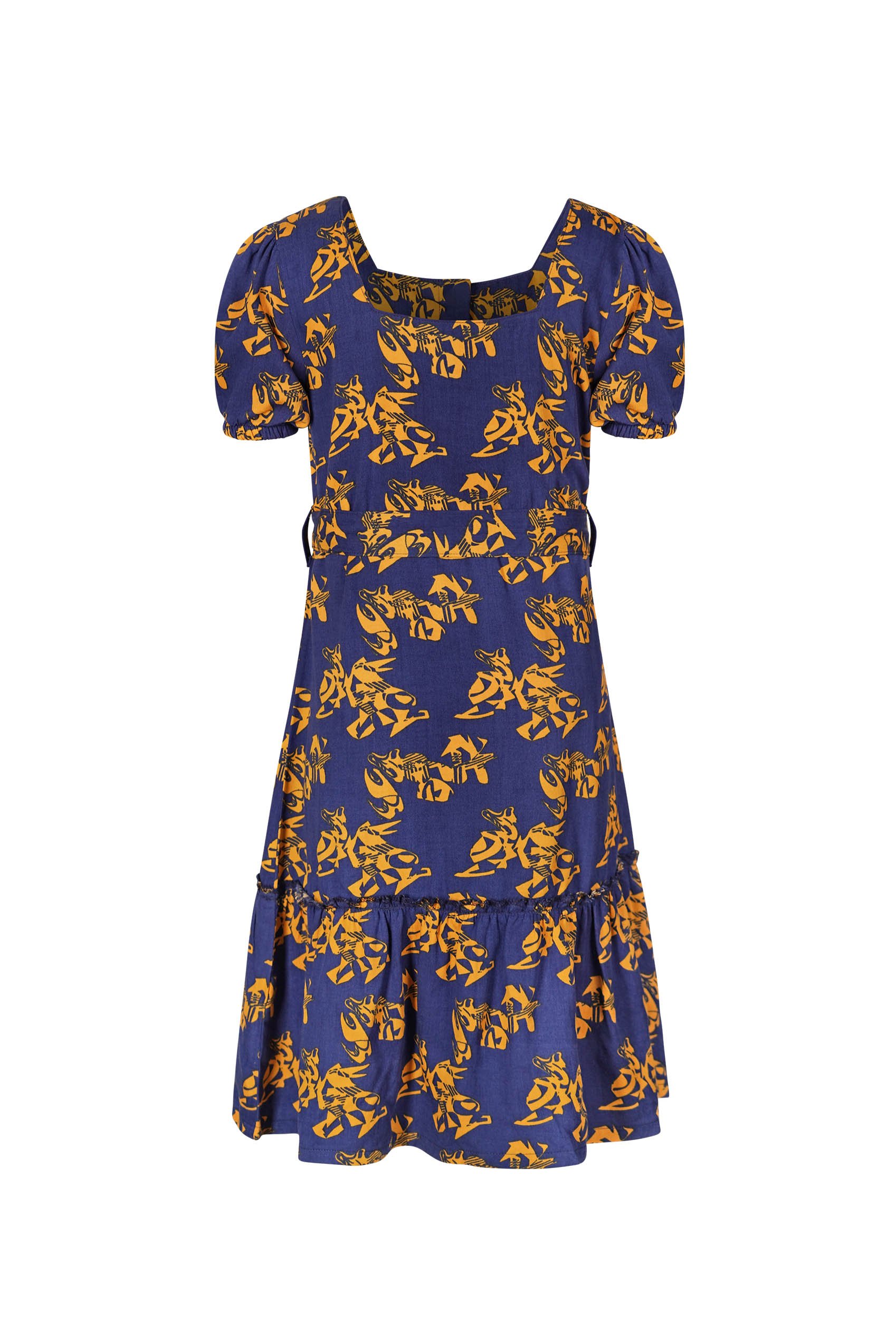 Square Neck Tiered Puff Sleeve Dress (2/3yrs-8/9yrs)