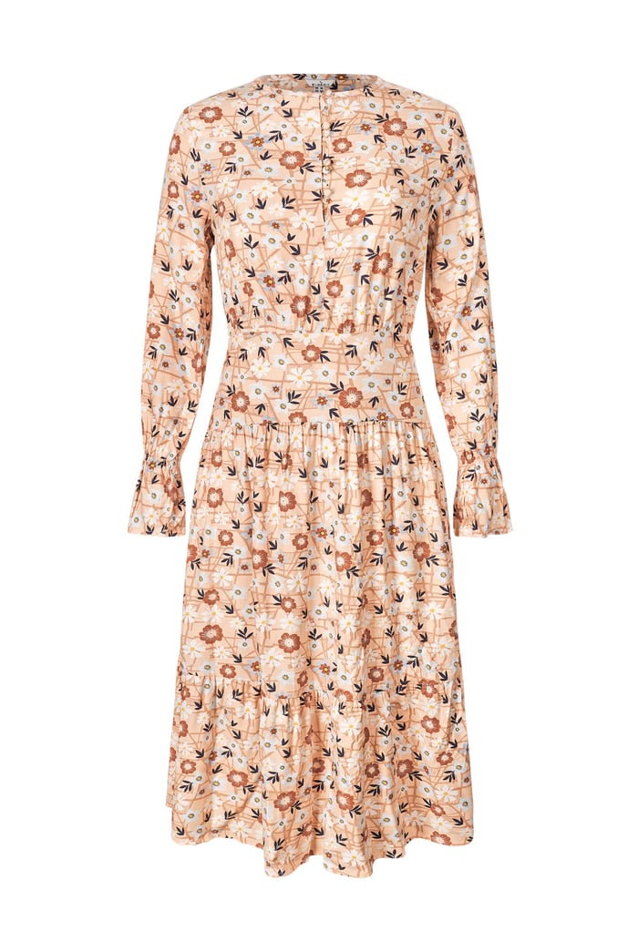 Viscose Long Sleeve Midi Dress
