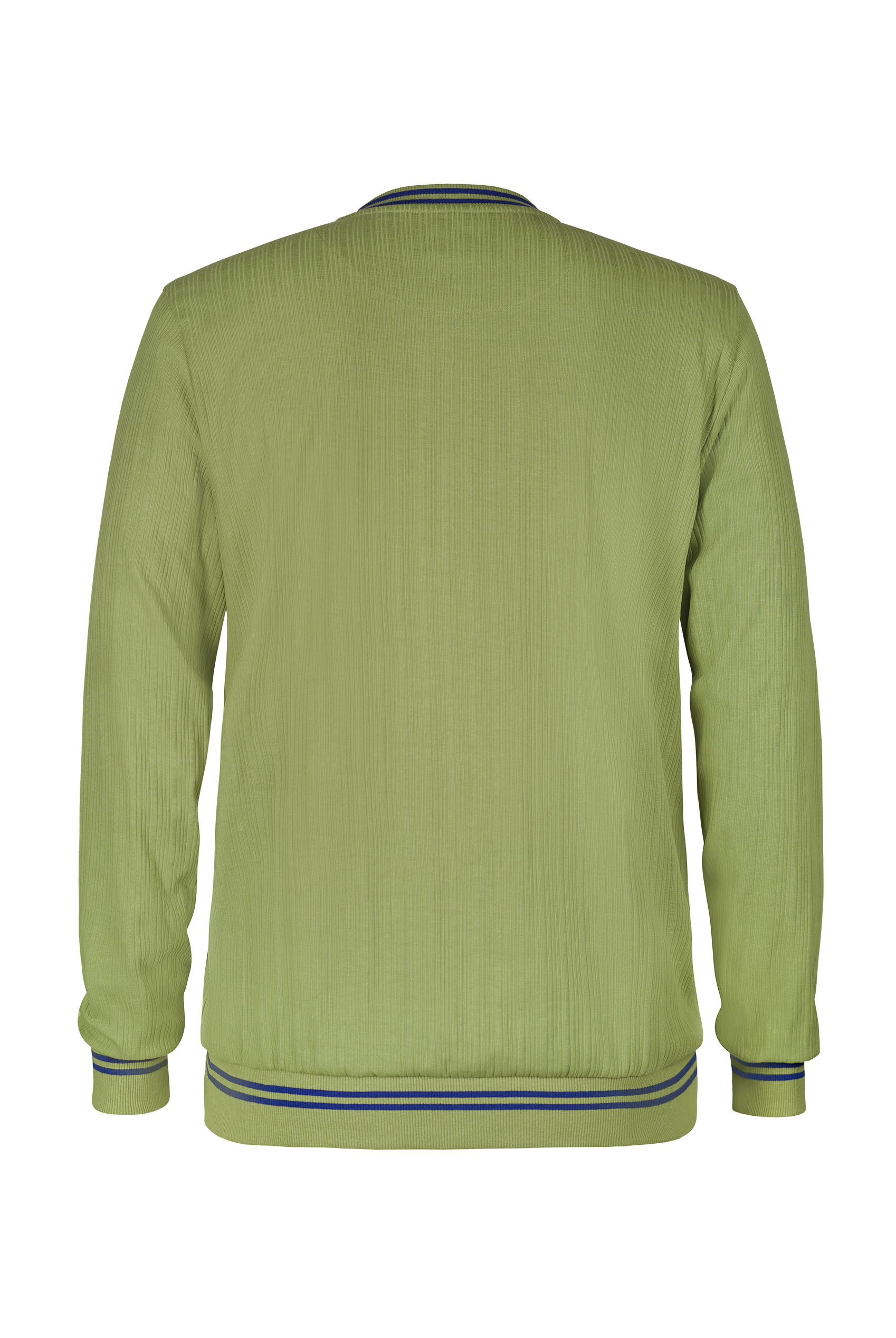 Contrast Ribbing V-Neck Sweatshirt