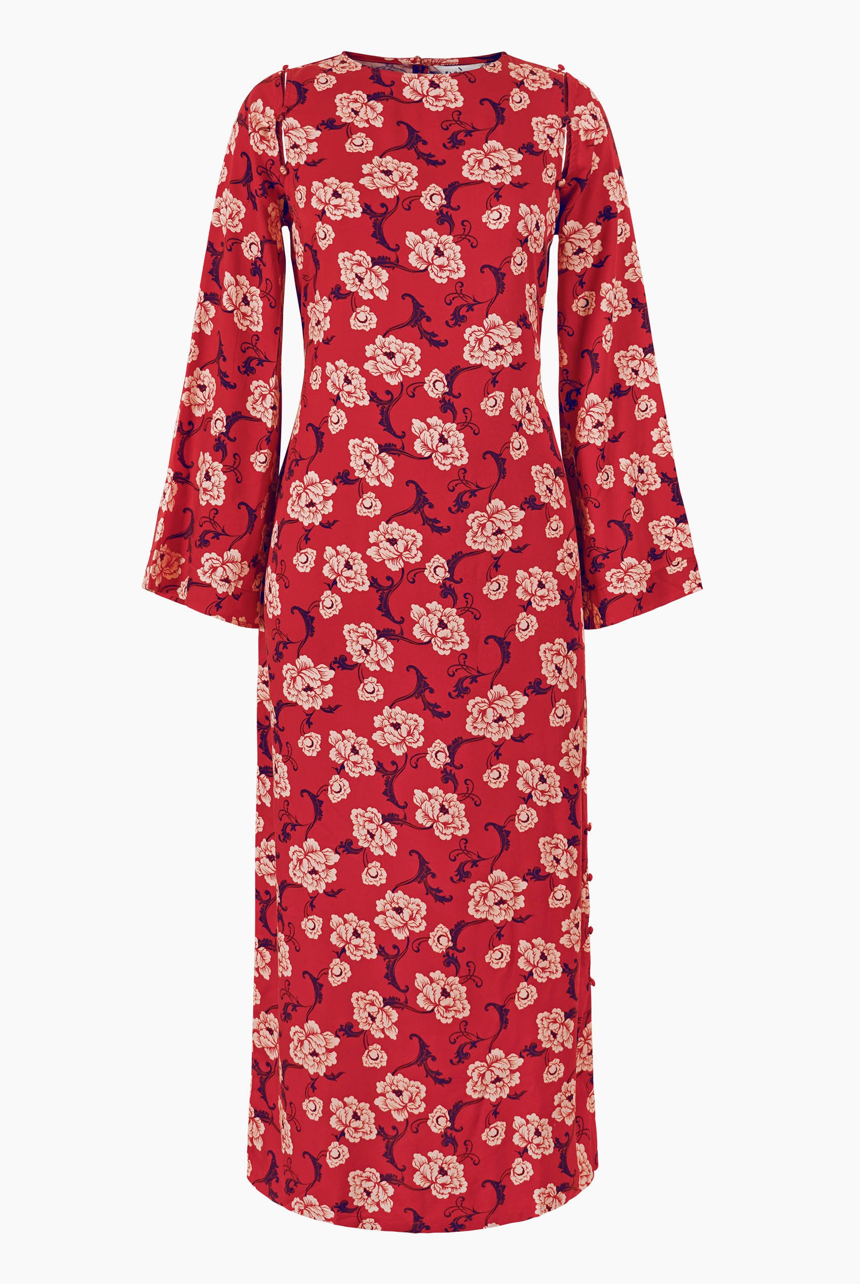 Floral Elegance Maxi Dress With Removable Sleeve