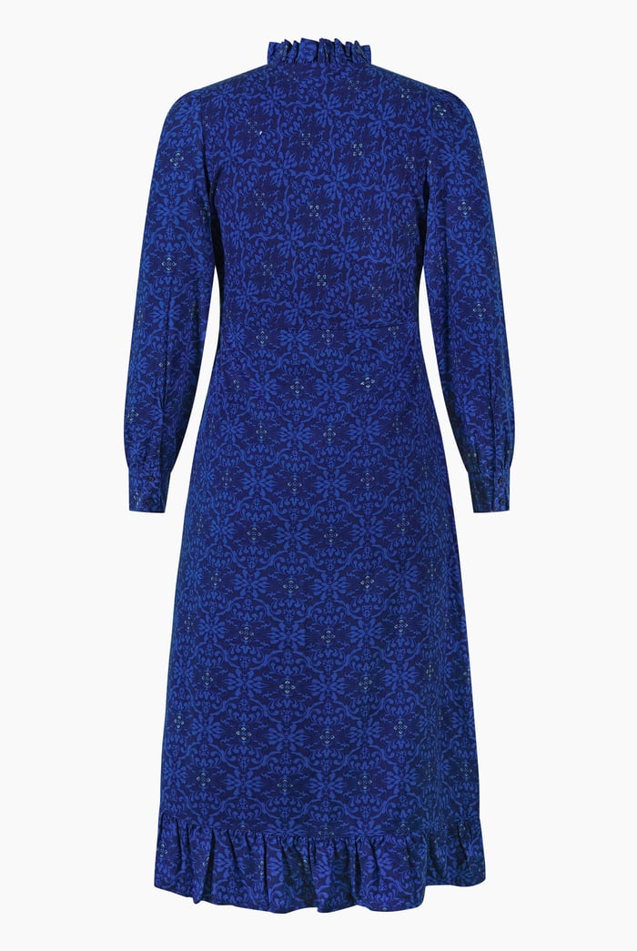 V-Neck Puff Sleeve Midi Dress