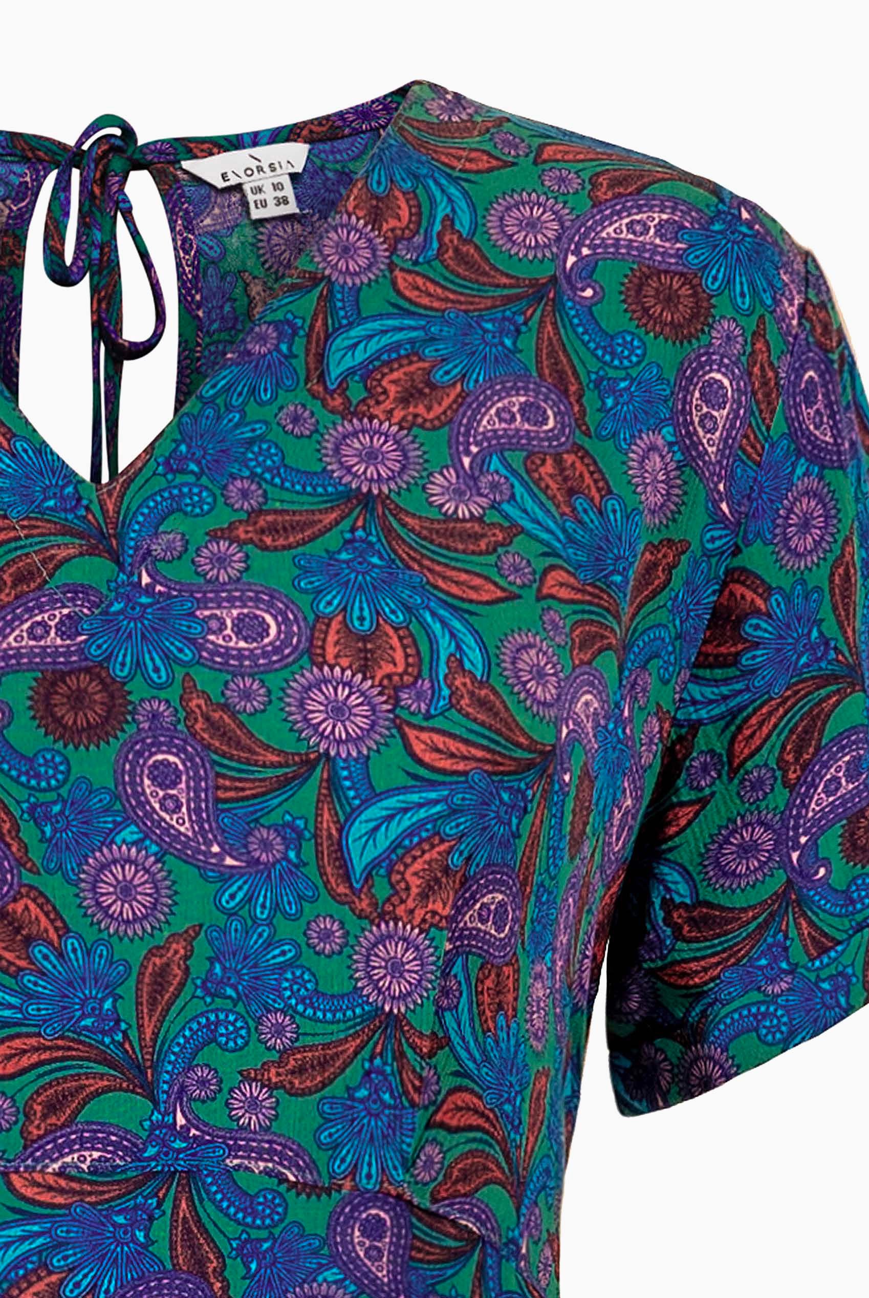 Crepe Viscose Paisley Printed Maxi Dress