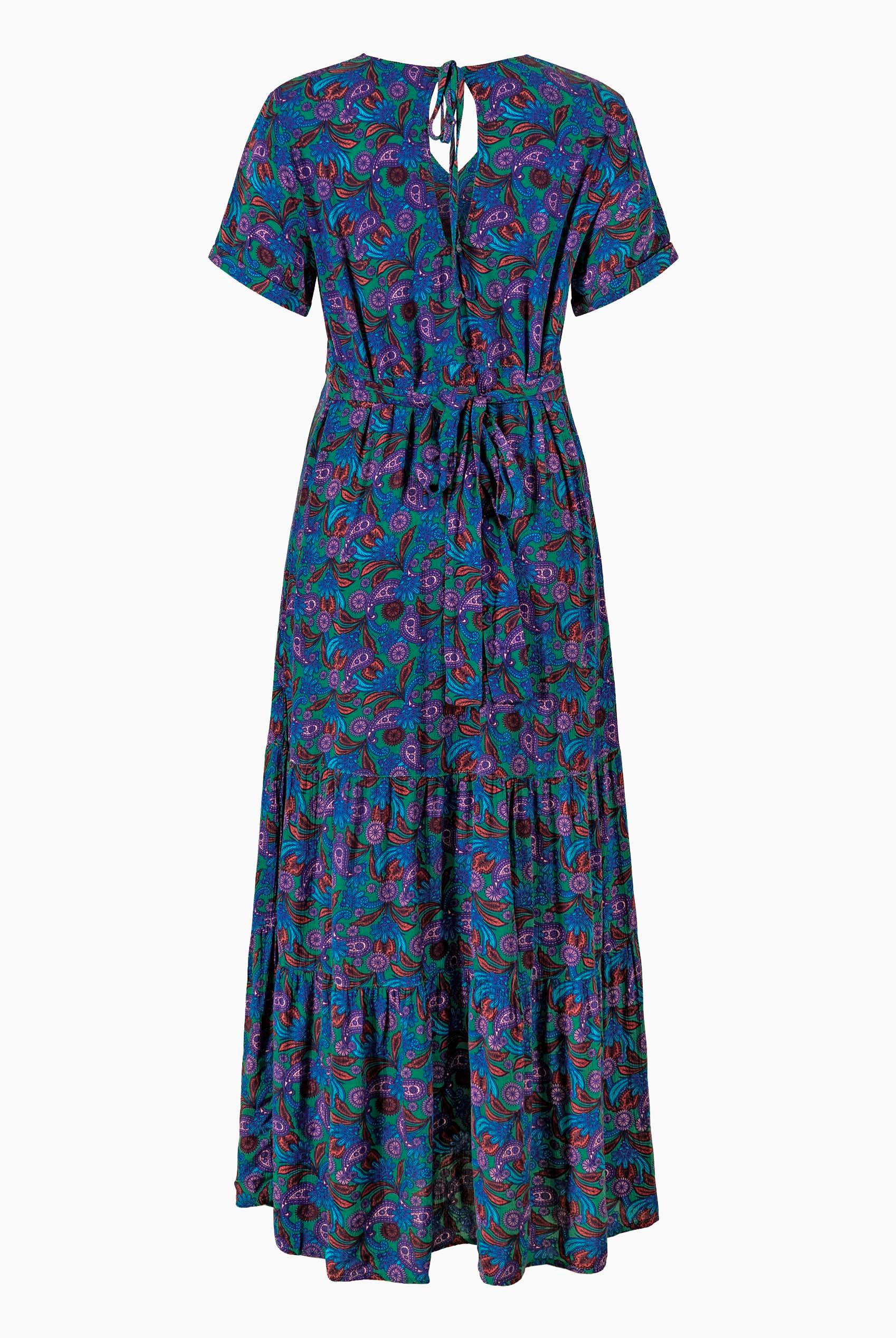 Crepe Viscose Paisley Printed Maxi Dress
