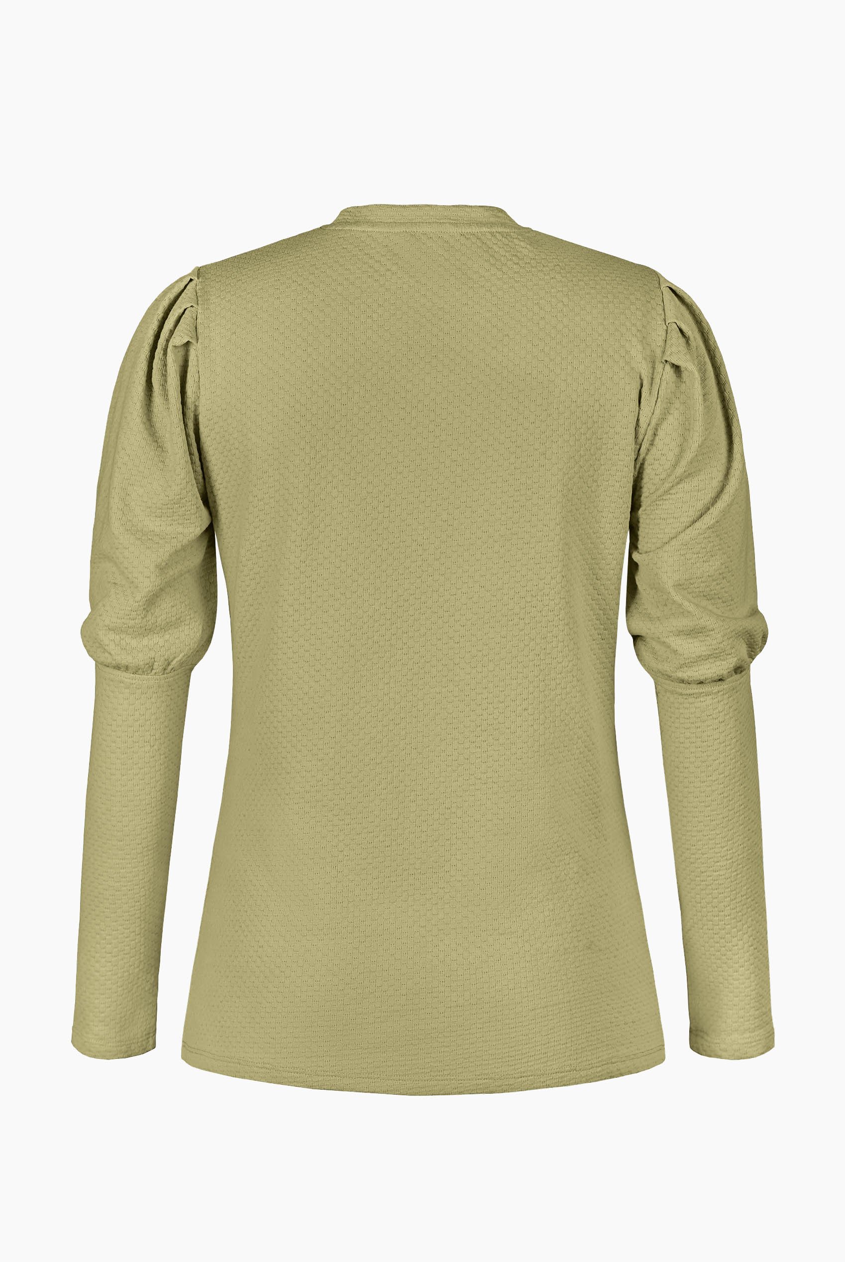 Long Sleeve Crew Neck Jersey Top With Puff Sleeve