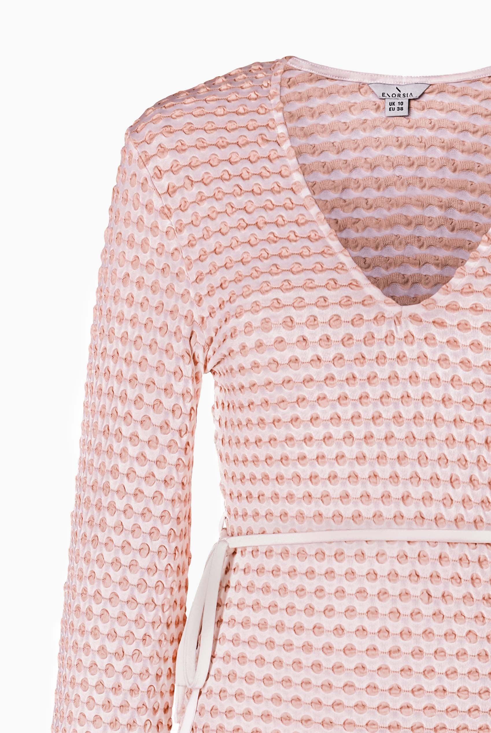 Textured Stretch Jersey Long Sleeve Midi Dress