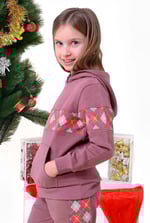 Girls Argyle Christmas Hoodie (12/18mths-7yrs)