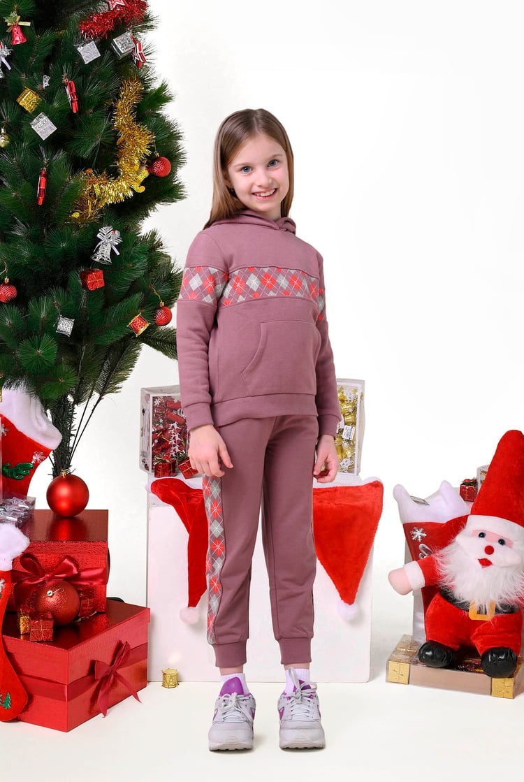 Girls Argyle Christmas Hoodie (12/18mths-7yrs)