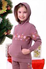 Girls Argyle Christmas Hoodie (12/18mths-7yrs)