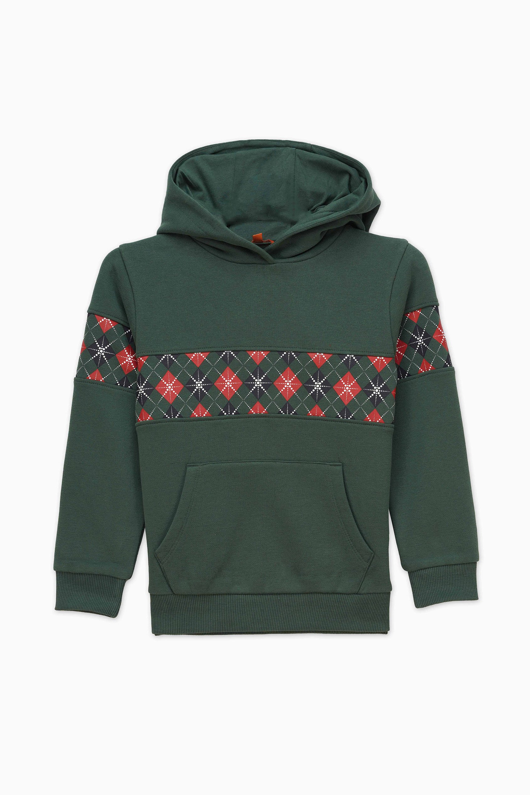 Girls Argyle Christmas Hoodie (12/18mths-7yrs)