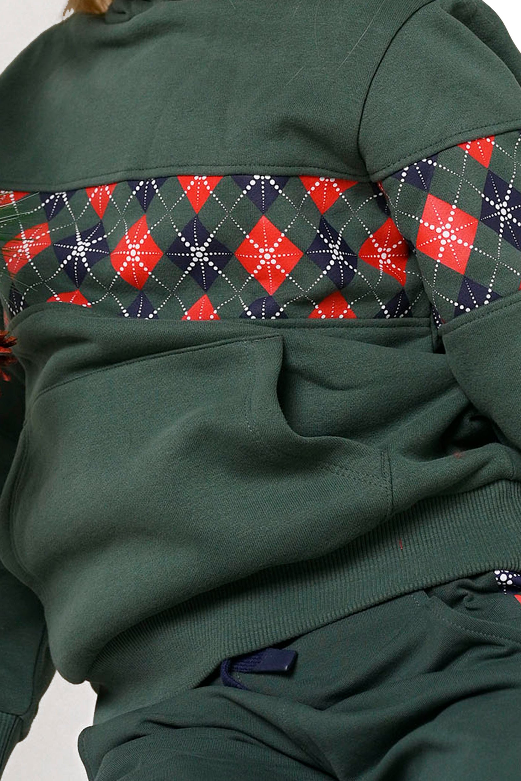 Girls Argyle Christmas Hoodie (12/18mths-7yrs)