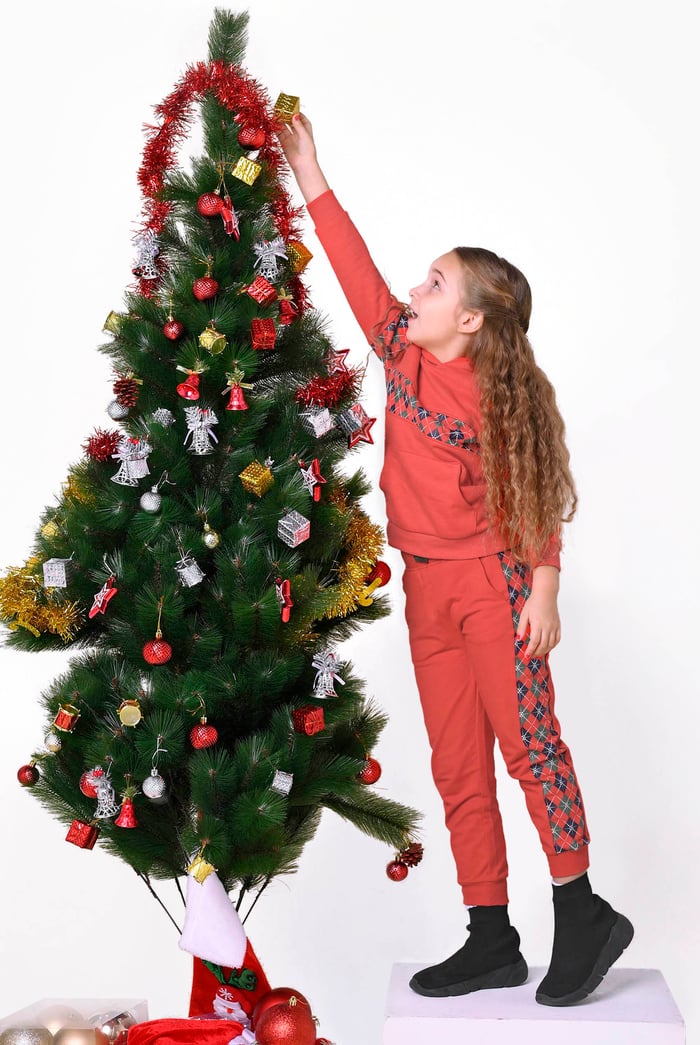 Girls Argyle Christmas Hoodie (12/18mths-7yrs)