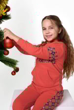 Girls Argyle Christmas Hoodie (12/18mths-7yrs)