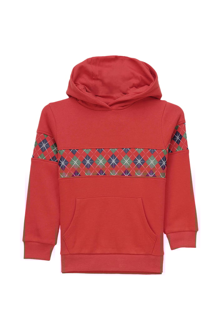 Girls Argyle Christmas Hoodie (12/18mths-7yrs)