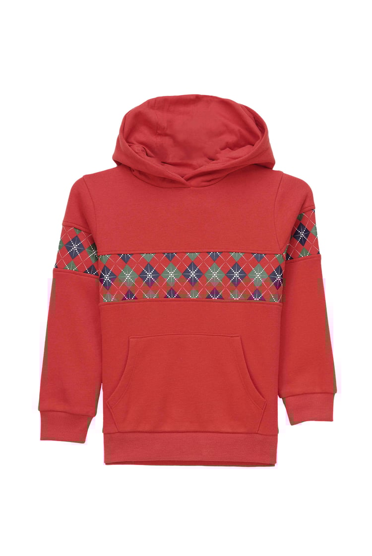 Girls Argyle Christmas Hoodie (12/18mths-7yrs)
