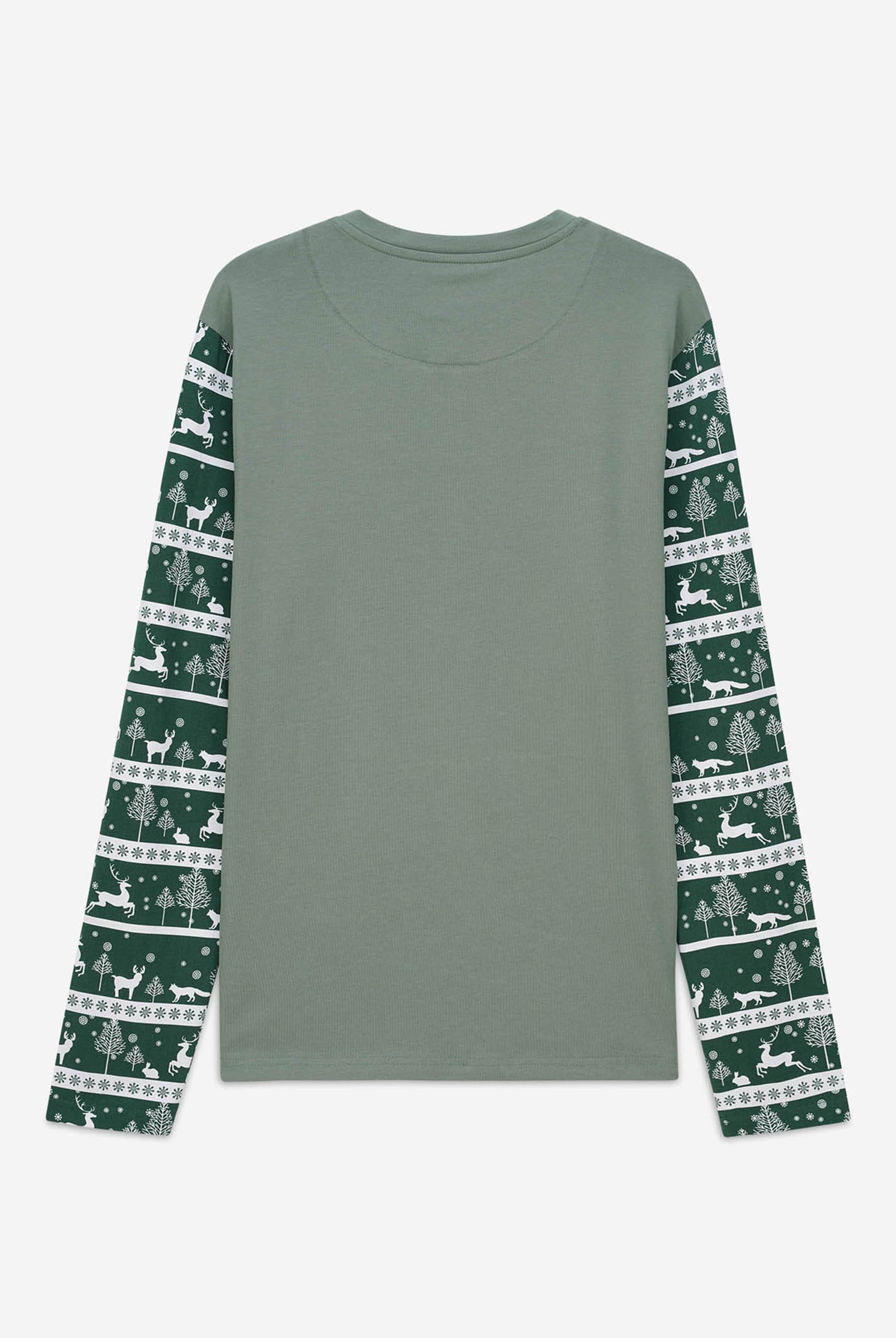 Mens Fair Isle Reindeer Print T-shirt