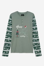 Mens Fair Isle Reindeer Print T-shirt